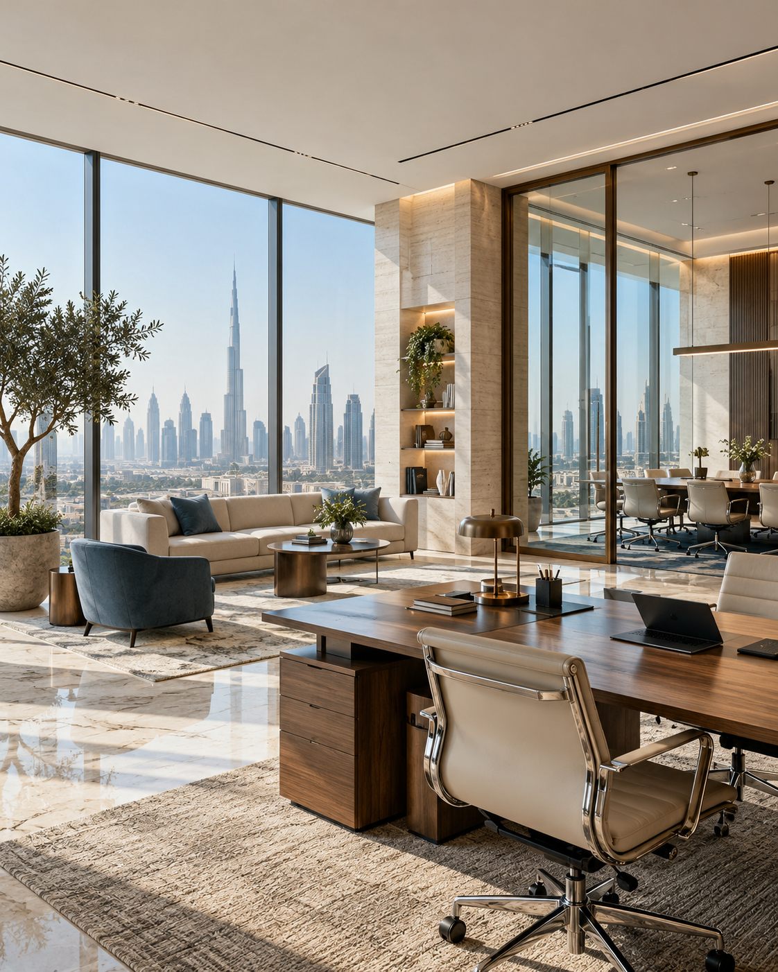 Photorealistic generated concept of a commercial office