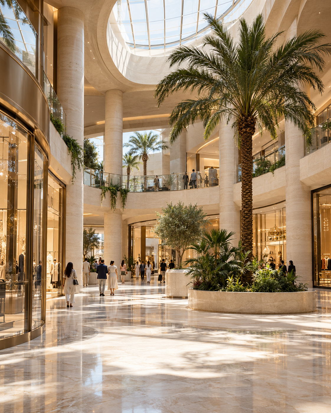 Photorealistic generated concept of a premium retail atrium